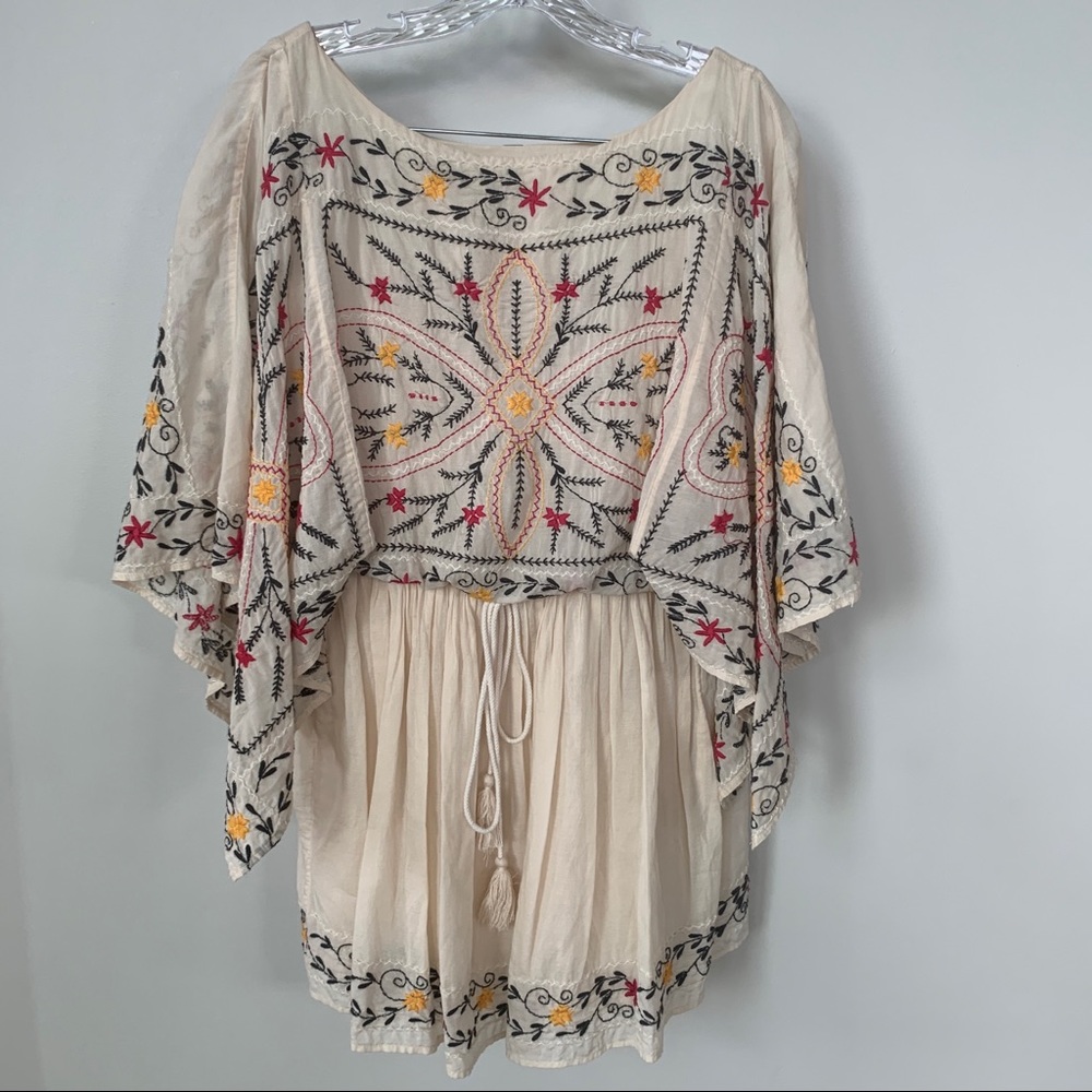 Free People Cream Dress w/Embroidery Size S